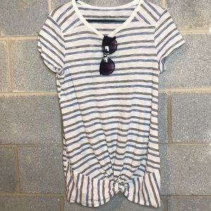 Motherhood maternity stripped knotted front shirt